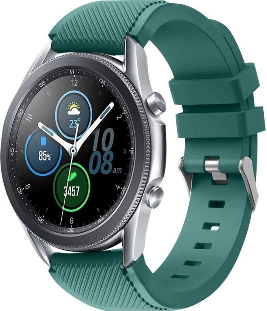 Strap-it Samsung Galaxy Watch 3 45mm Armband Silikon (Tannengrün)