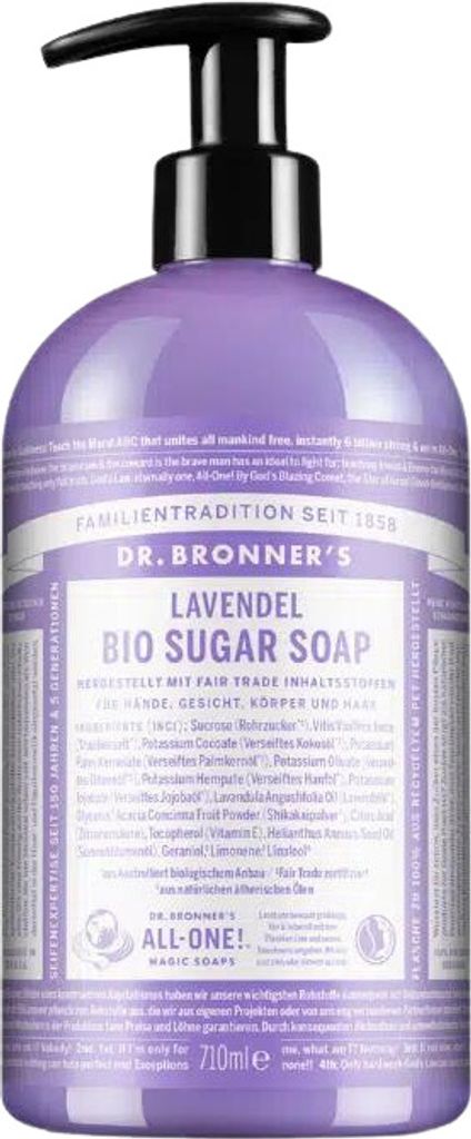 Dr.Bronner's SD0601-DE, Hände, Flüssigseife, Reinigend, Lavendel, Sucrose (sucre de canne*‡), Vitis Vinifera Juice (jus de raisin*), Potassium ...