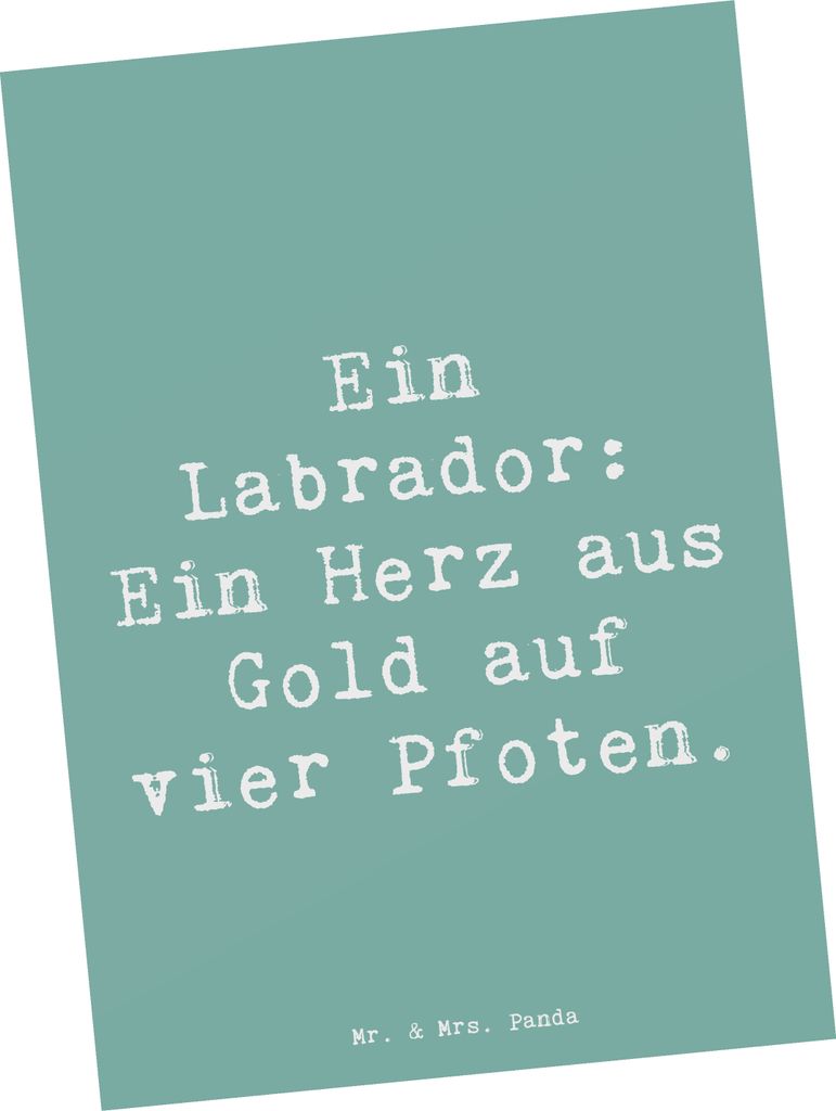 Mr. & Mrs. Panda spruchkarte Spruch Labrador Herz - Meeresbrise - Geschenk, Hunderassen Eigenschaften, Postkarte, Postkarten, energiegeladener Hund...