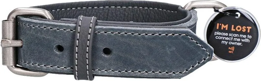 Collare in Cuoio Grigio Pro 55cm | Qualità di Una Volta