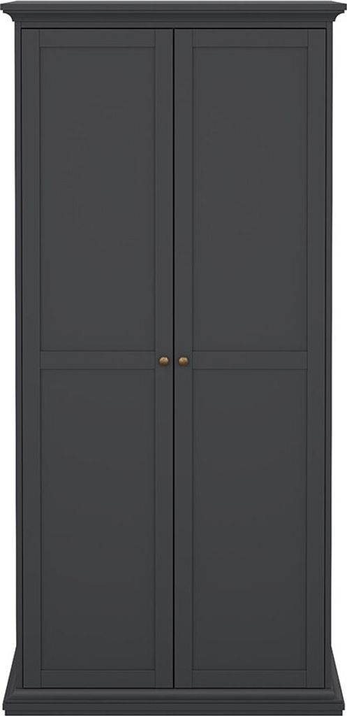 Venedig Kleiderschrank 2 Türen matt grau.
