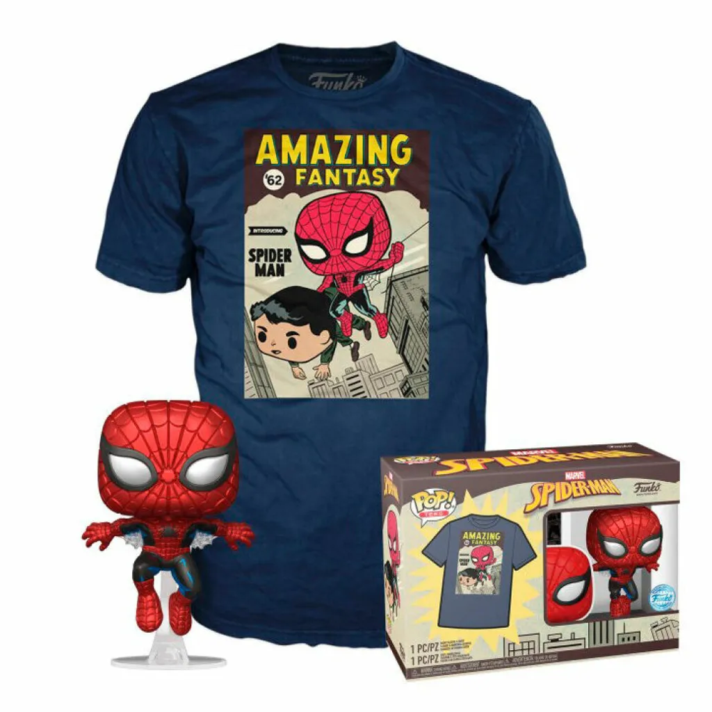 Cadeau Marvel : Pack Spider-Man Funko Pop! Comic Cover avec T-Shirt Inclus