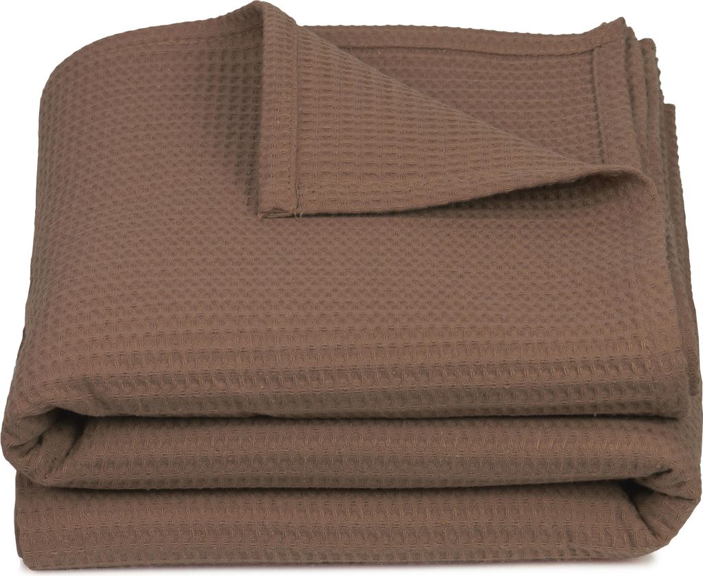 Kuscheldecke in 150x200 cm knitterarme und atmungsaktive Couchdecke in beige, Waffelmuster