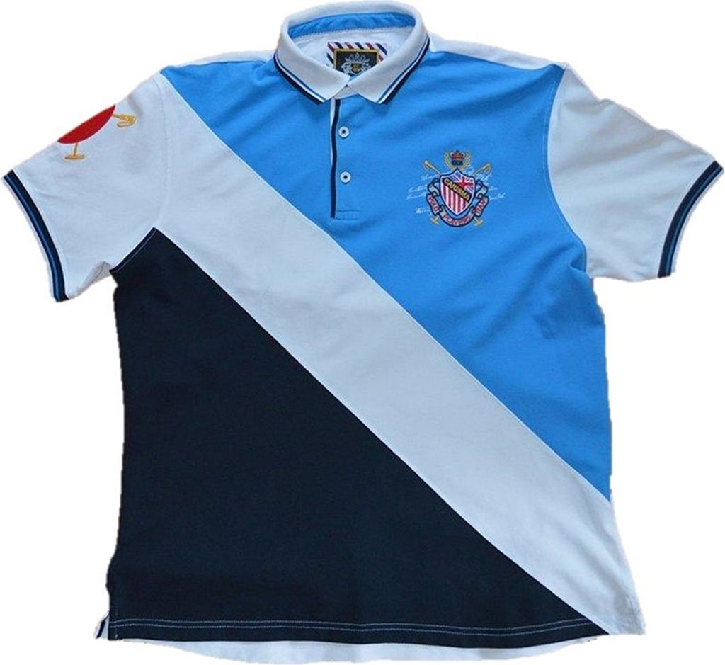 !Designer Poloshirt CARISMA Royalblau / Weiß / Navy CRM4014 S
