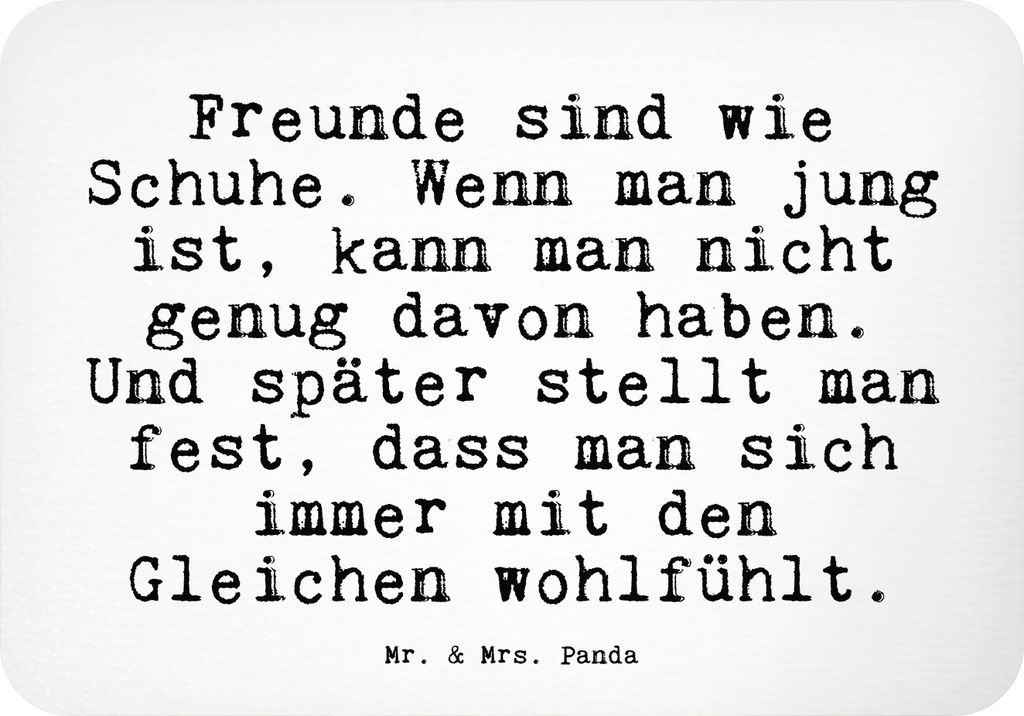 Mr. & Mrs. Panda magnet Freunde sind wie Schuhe.... - Weiß - Geschenk, whiteboardmagnet, Sprüche, küchenmagnet, Geburtstagsgeschenk, Liebe, zett...