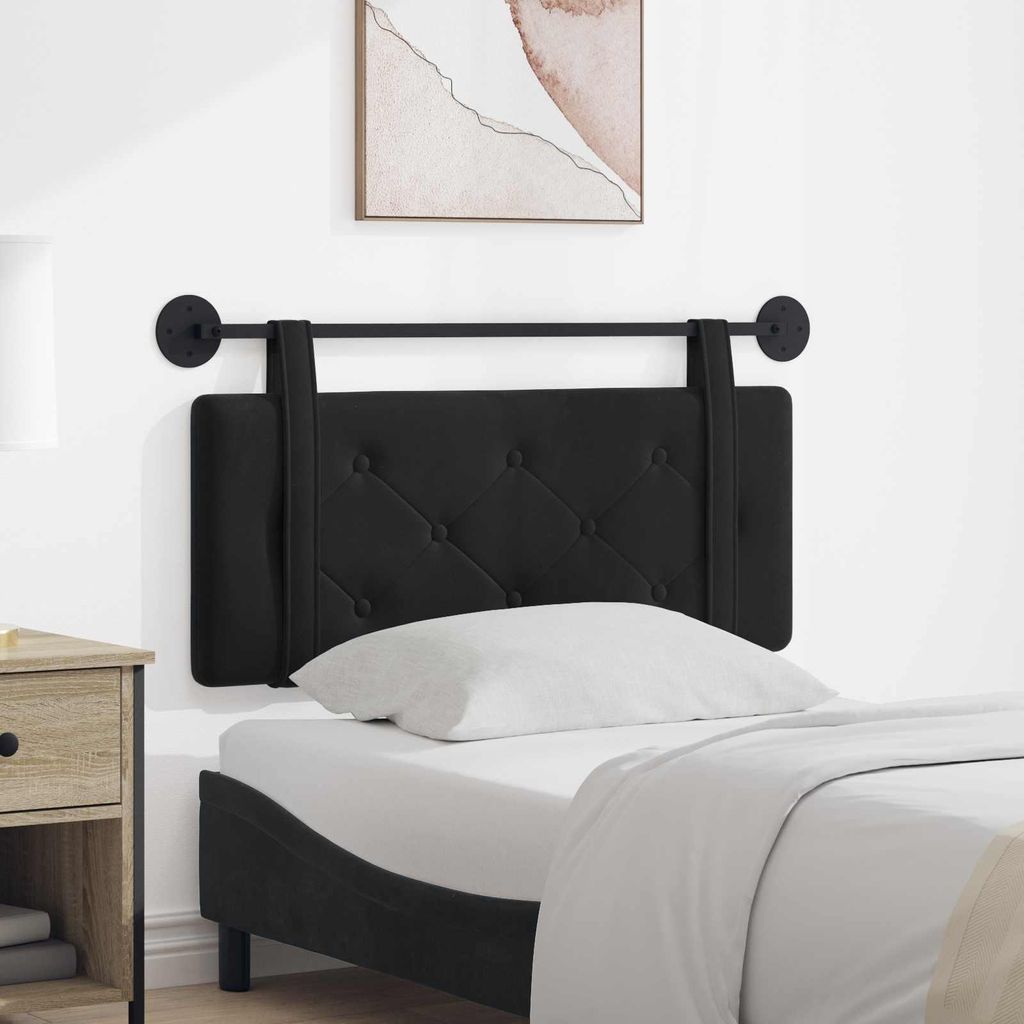 "Neues Produkt" Hängevorderseite Wandmontiert - CLORIS - Schwarz 110x55x5 cm Samt - Kopfteile V3184