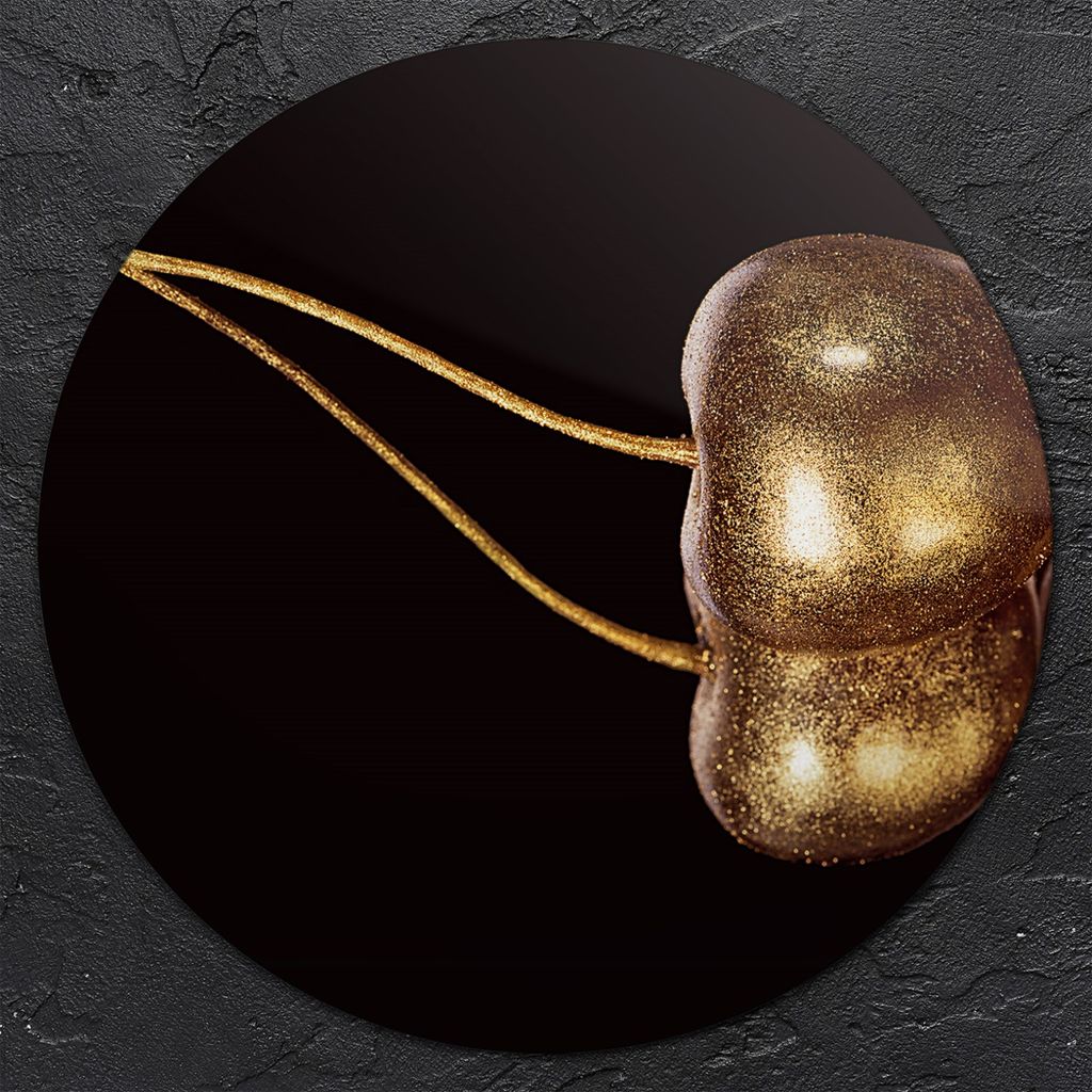 Glas-Herdabdeckplatten Glaskeramikkochfeld-Abdeckung Spritzschutz Glas Runden Schneidebrett fi40 cm - Goldener Frucht-Kirsch