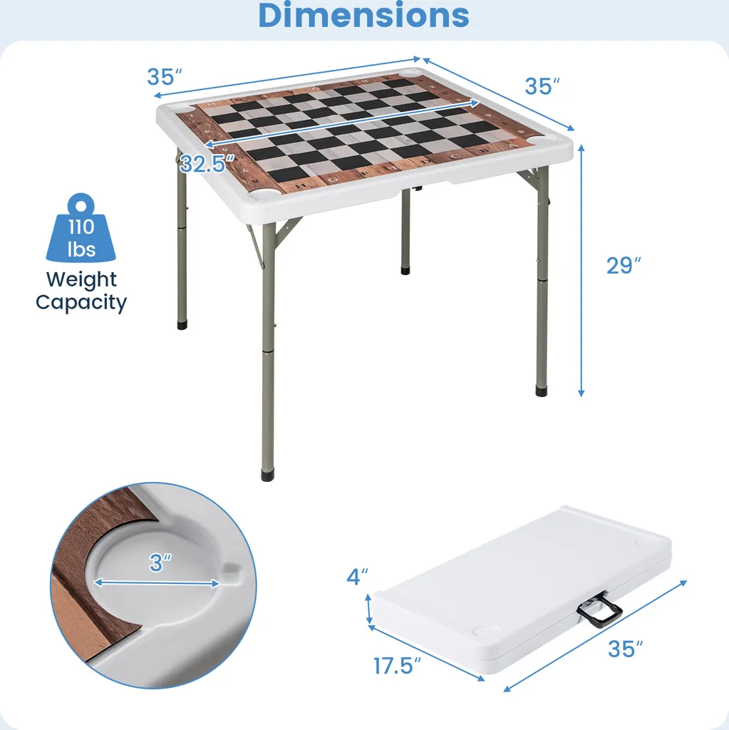 Table à cartes anti-renversement pliante pour petits espaces - 2