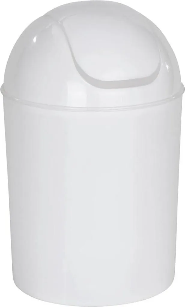 Poubelle à couvercle charnière 6L blanc polypropylène 20 x 30 x 20 cm
