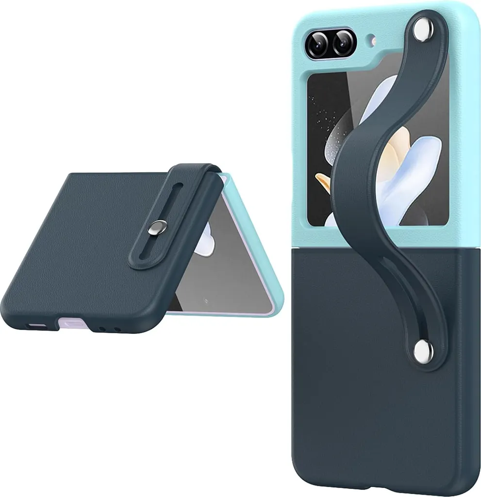 Custodia Professionale per Samsung Z Flip 5 Blu - PC Rigido e Stand