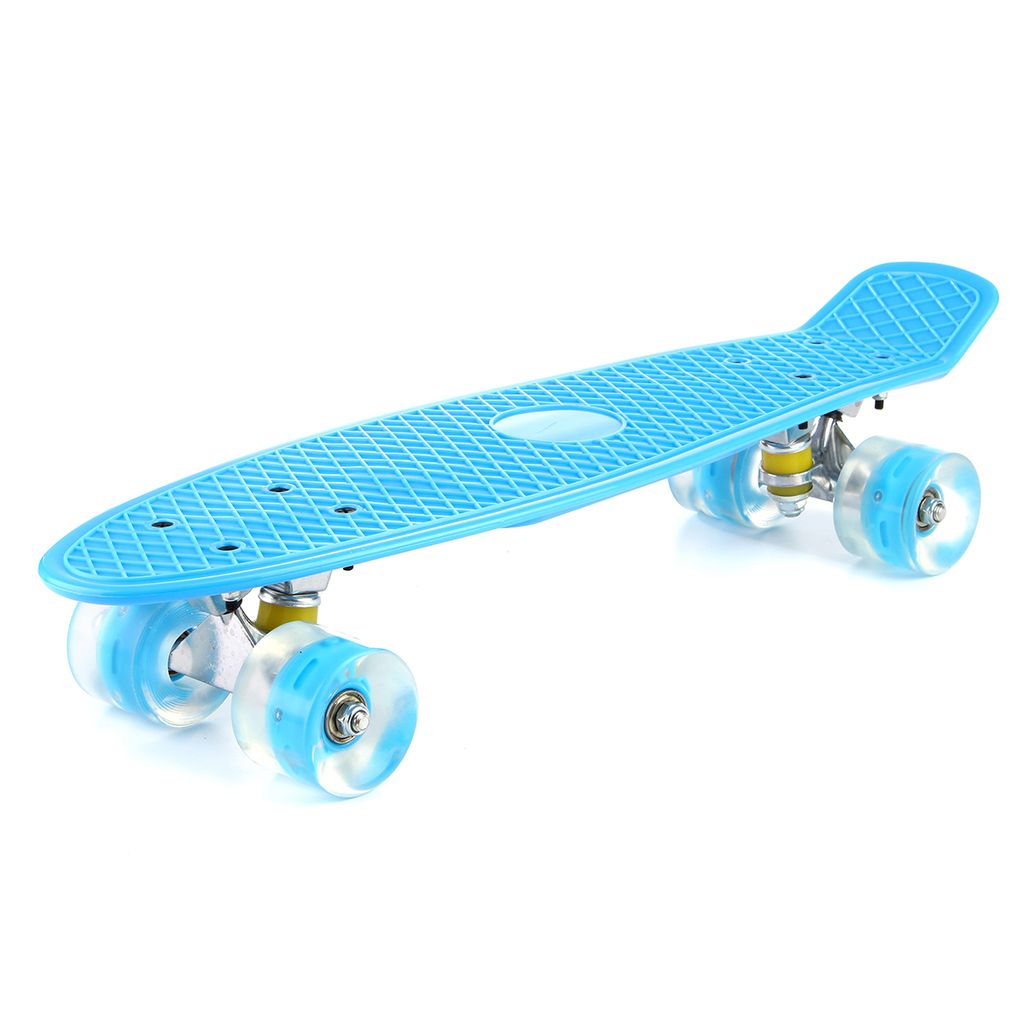 22" LED Komplettboard Skateboard Funboard Mini Cruiser Skateboard für Kinder 