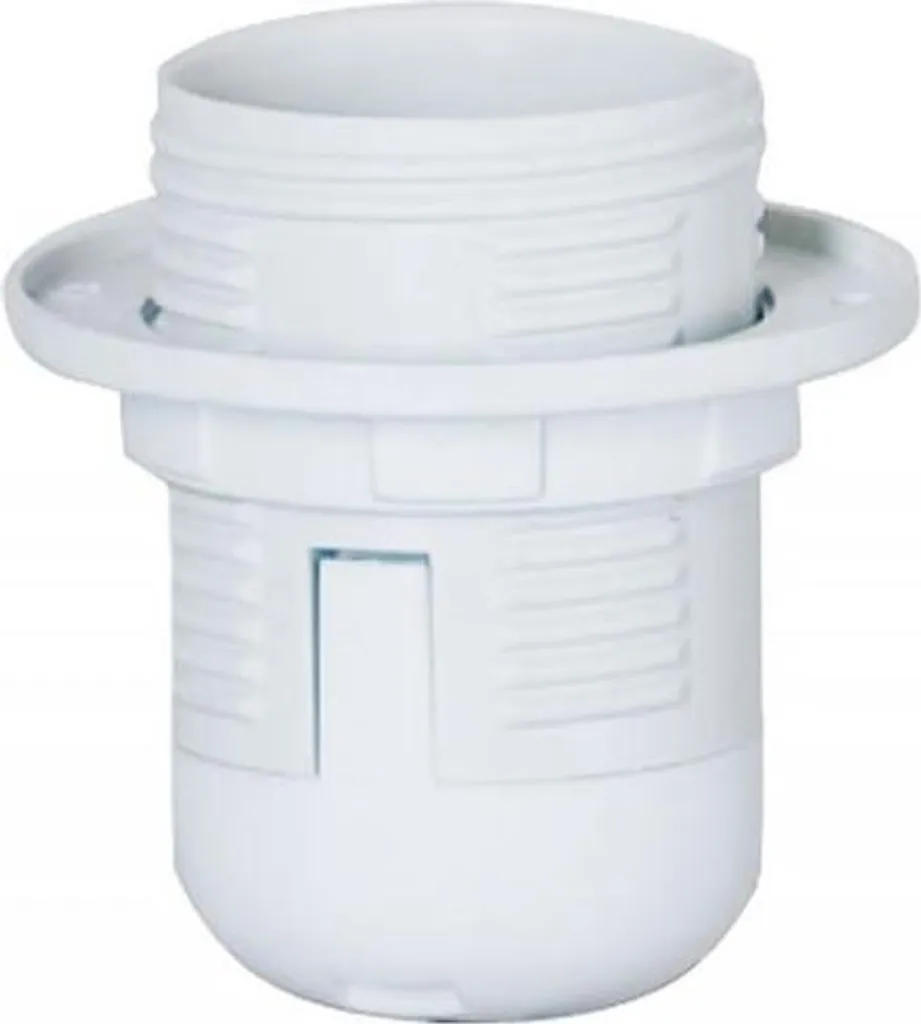 Douille E27 thermoplastique blanc avec collerette F4.0109 standard