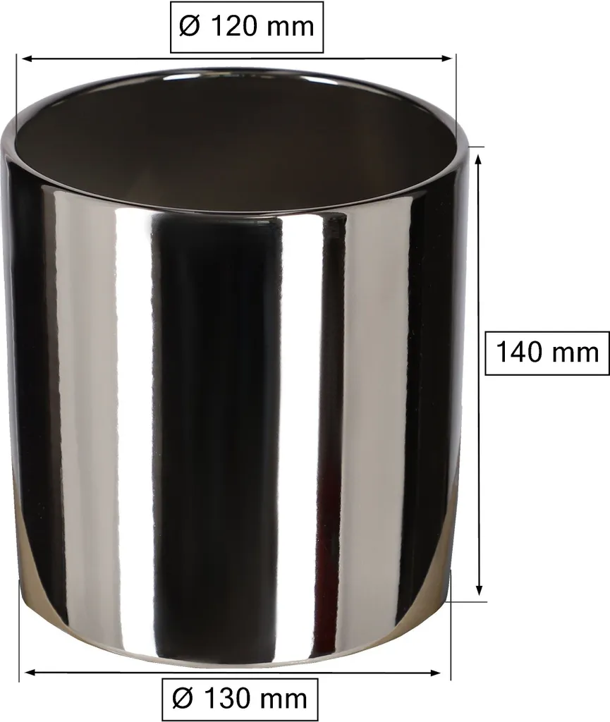 KOTARBAU Set de 2 Pots de Fleurs Brillants ⌀130mm Céramique Cylindre