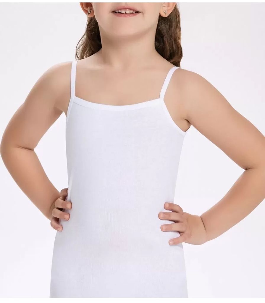 6 pacchetti di canotte per bambini bianchi di 3a dimensione Immagine del prodotto 