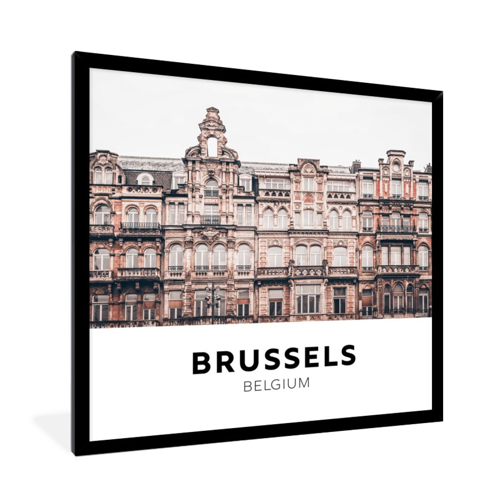 MuchoWow® Gerahmtes Poster Brüssel - Belgien - Häuser 40x40 Produktbild 
