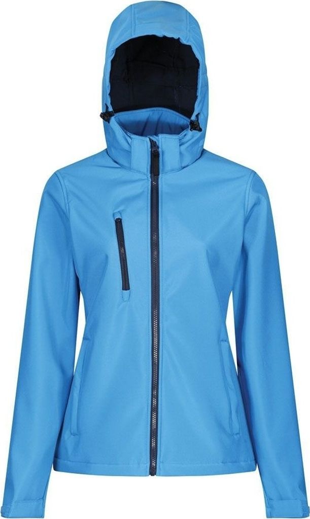 Regatta - "Venturer" Softshelljacke, mit Kapuze für Damen PC4255 (40 DE) (Graublau/Marineblau)