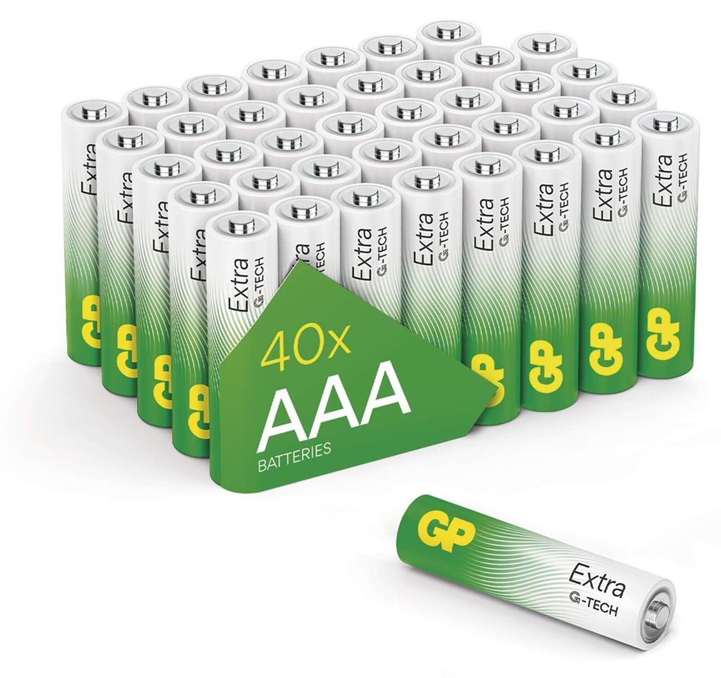 Alkalická baterie GP Extra AAA (LR03), 36 ks