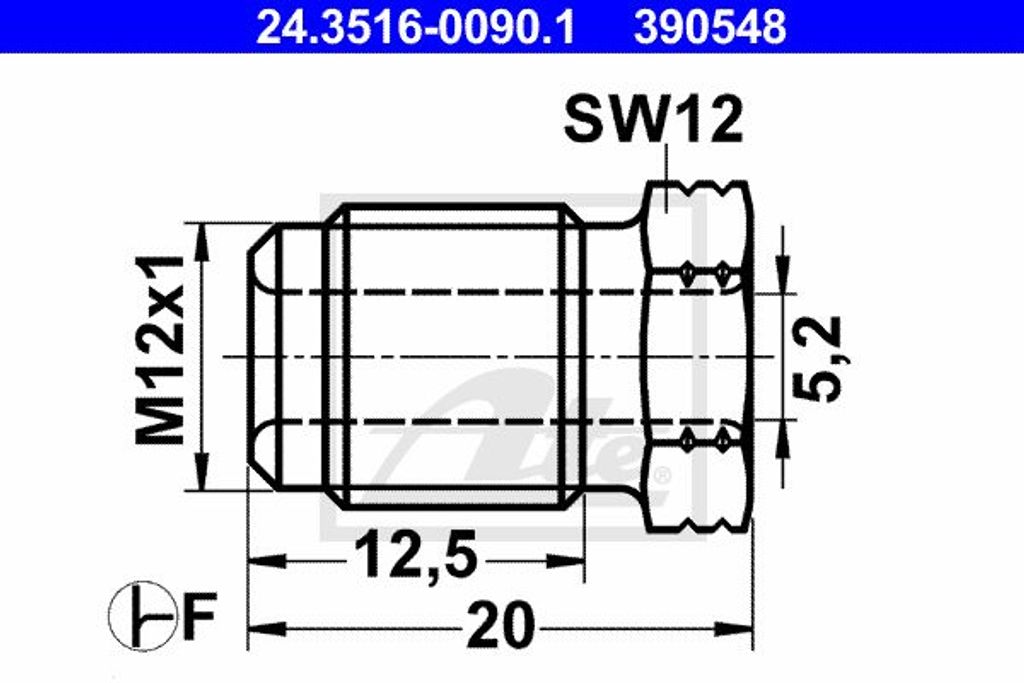 ATE Überwurfschraube 24.3516-0090.1 12,5mm Produktbild 