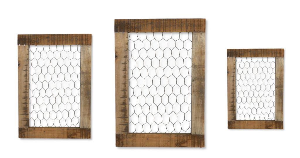 Holz Wandgitter braun Wanddeko Fotohalter Collage 3er Set