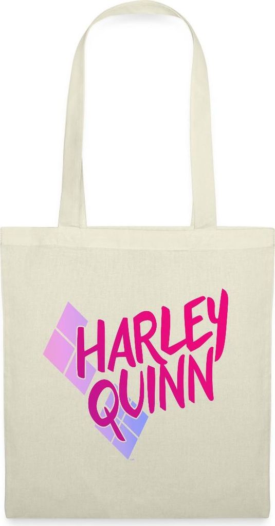 Spreadshirt Harley Quinn Rautenstyle Pink Stoffbeutel, One size, Natur