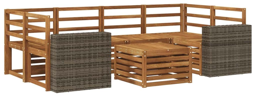 vidaXL Outdoor-Sofagarnitur 7 pcs Natur Massivholz Akazie