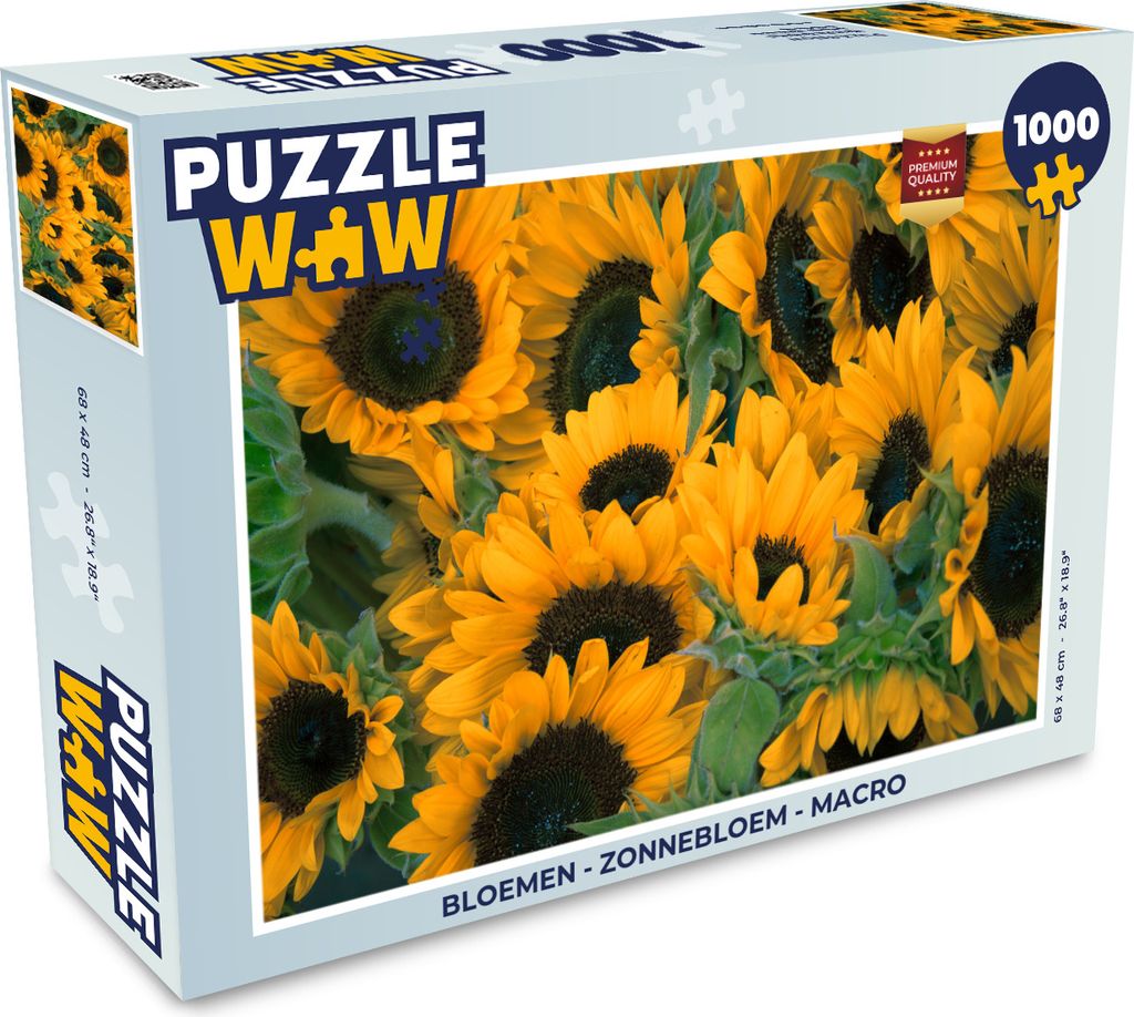 MuchoWow Puzzle 1000 Teile Blumen - Sonnenblume - Makro - Erwachsene - Rätsel