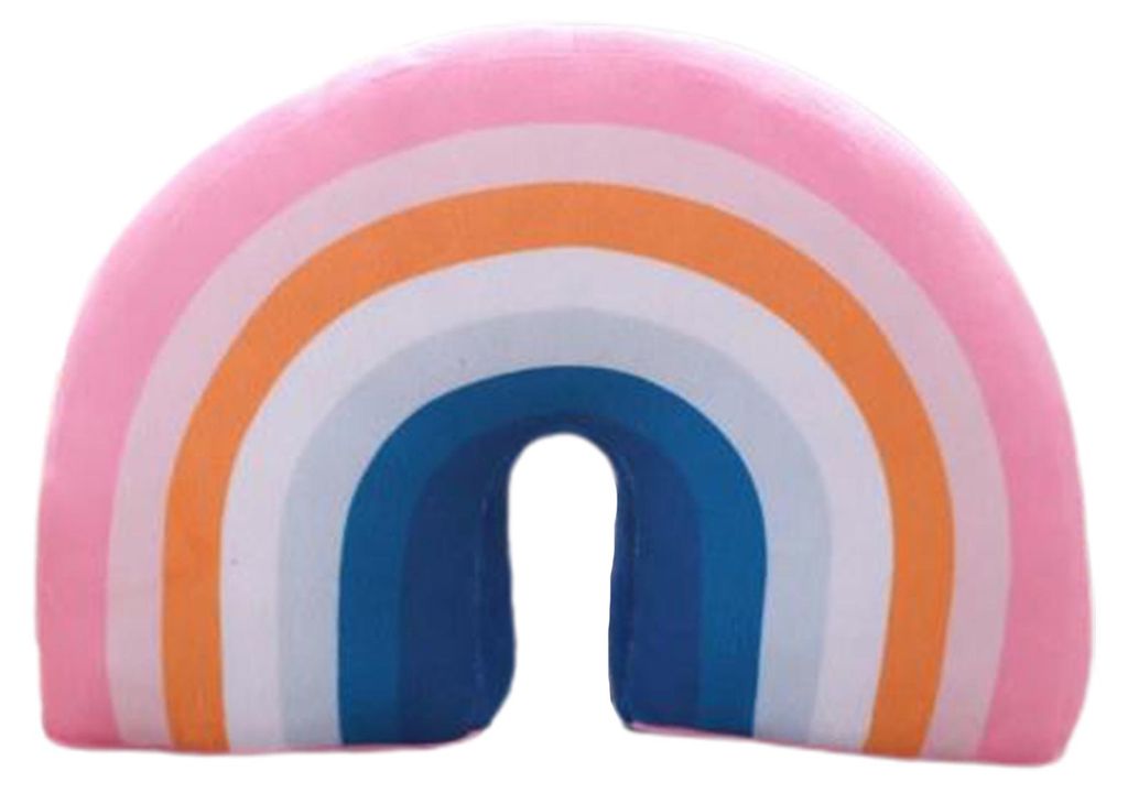 Regenbogenkissen, weiche Textur, farbecht, gefülltes Regenbogen-U-förmiges Kinderkissen für Zuhause