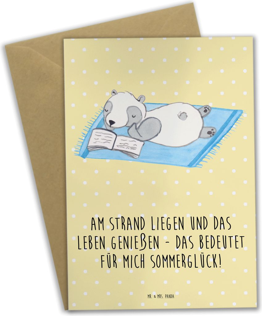 Mr. & Mrs. Panda Grußkarte Sommerglück - Gelb Pastell - Produktbild 