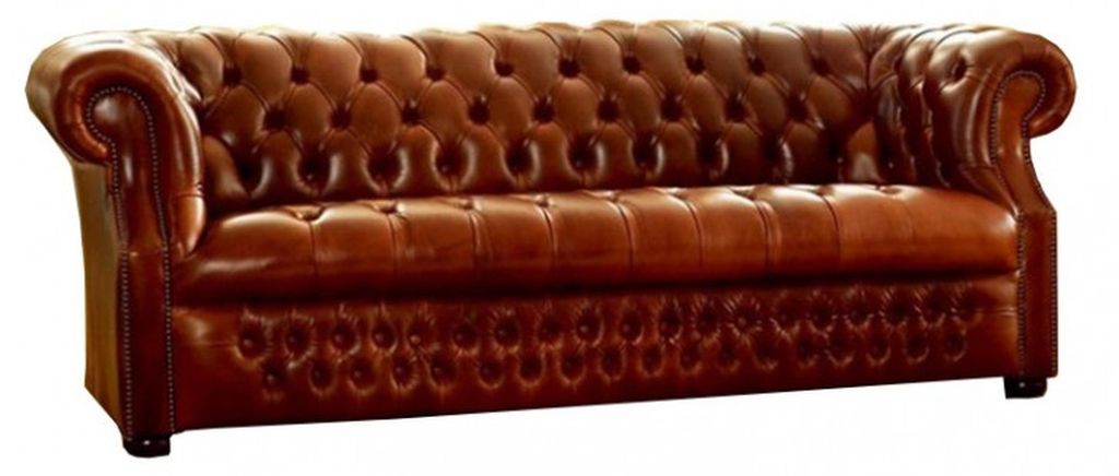Chesterfield Dreisitzer Sofa Couch Leder Polster Design Sitz Couchen Textil Neu