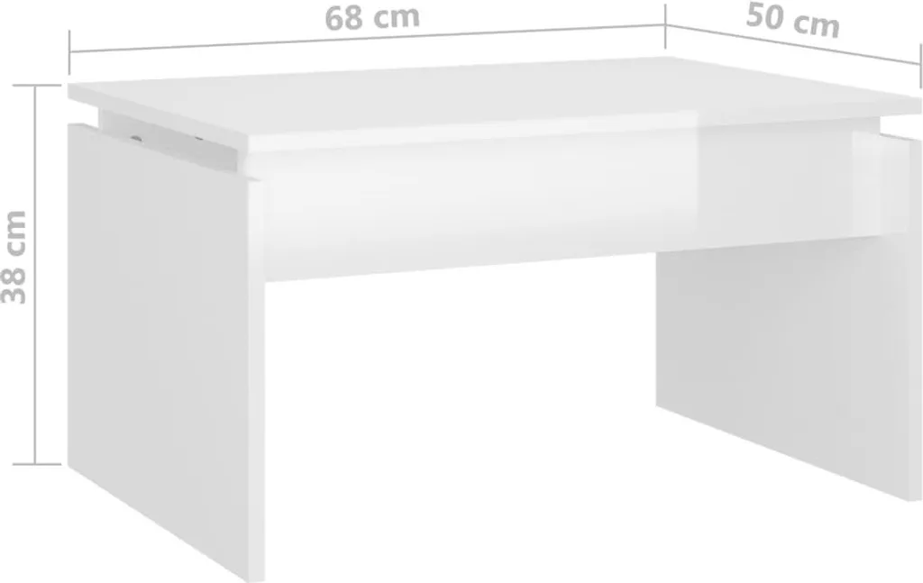 Tavolino Basso Bianco Lucido 68x50x38 cm | Design Moderno Economico - 7