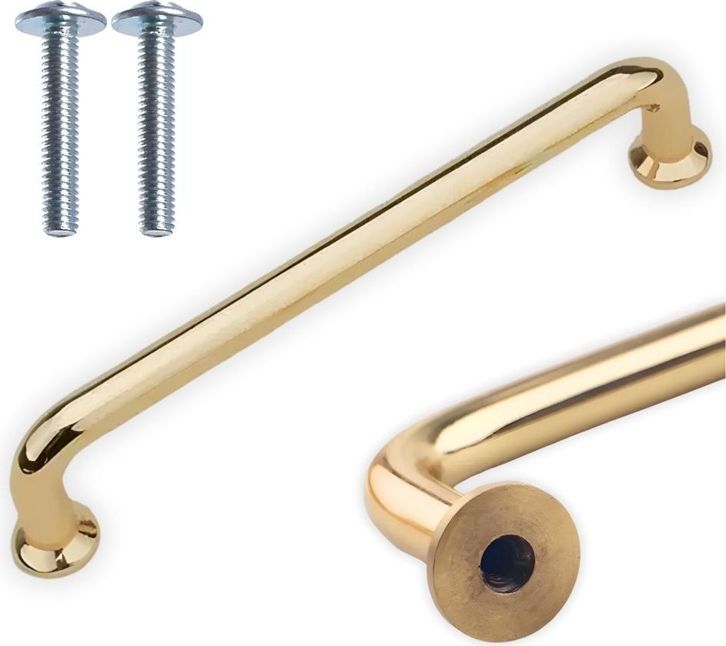 Küchengeländer-Möbelgriff Schrank gold lang glänzend Retro Loft 128 mm