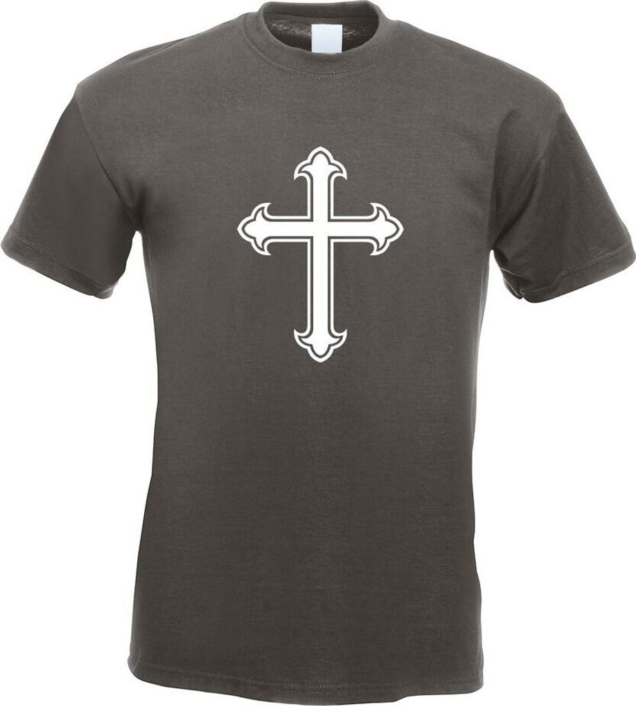 Kiwistar - T-Shirt - Graphit - Lilienkreut - Ritterkreuz Motiv Bedruckt Funshirt Design Print - mit Motiv Bedruckt - Funshirt Design - Sport - Frei...