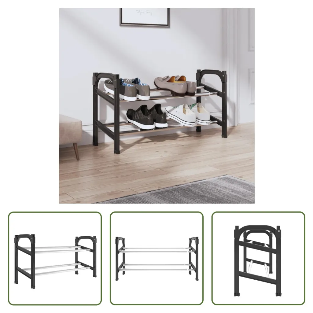 Range-chaussures extensible 2 étagères pour rangement entrée modulable - 9