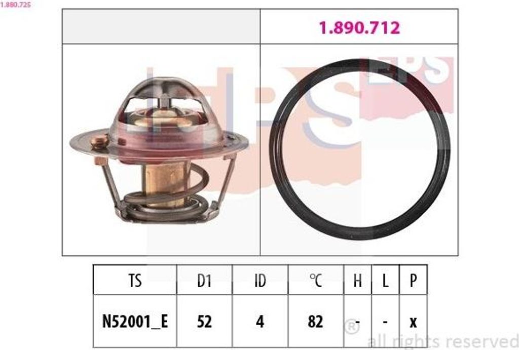 EPS Thermostat Kühlmittel 82°C für MITSUBISHI COLT VI (Z3A, Z2A) für SMART FORFOUR (454)