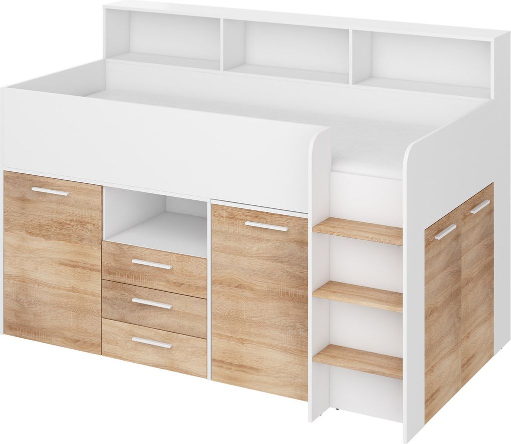 Bett mit Schreibtisch NEO R Rechts 80x200 cm Produktbild 