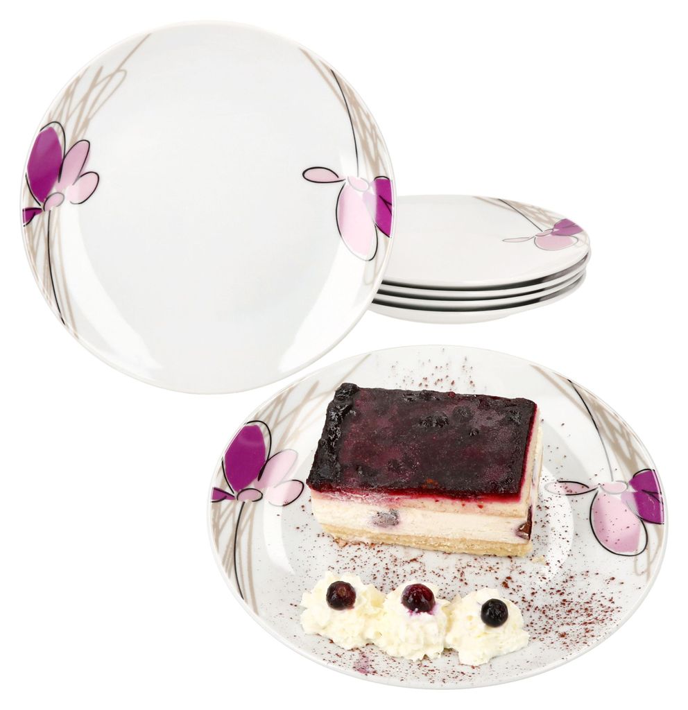 lot de 6 assiettes à gâteaux Viola Porcelaine 6 personnes Image du produit 