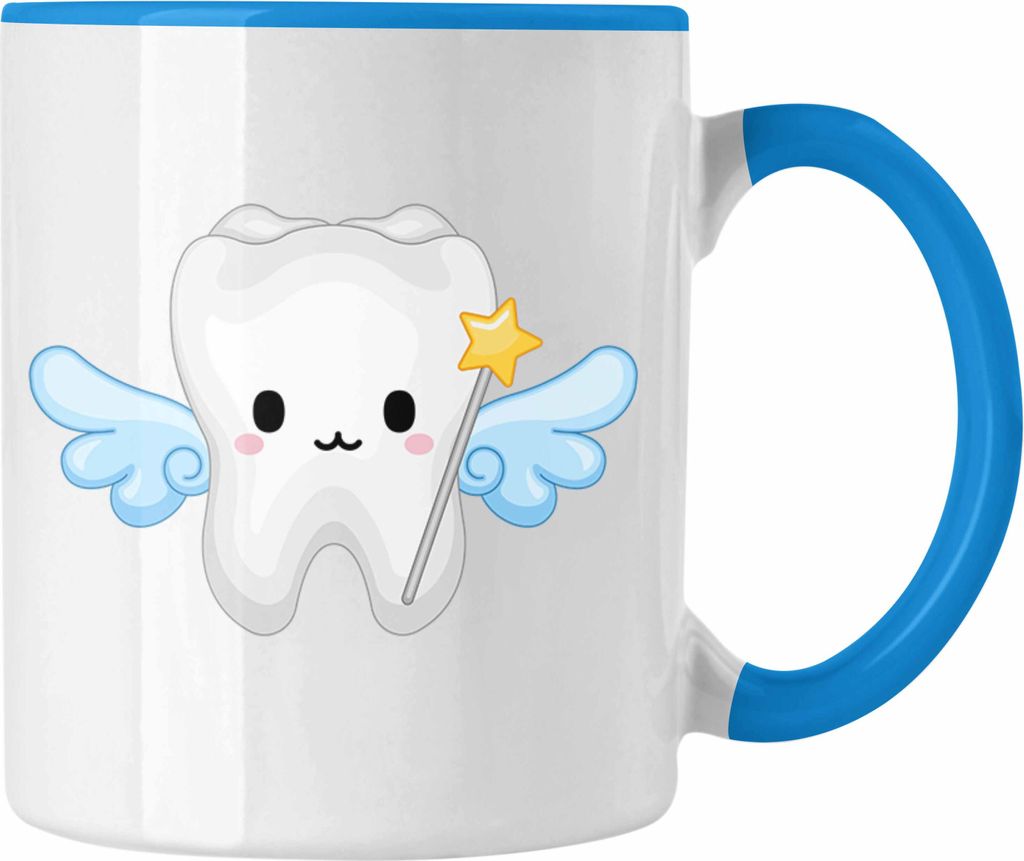 Trendation - Zahnfee Becher Kinder Zahnmedizinische Fachangestellte Tasse Geschenk Lustig Praxis Geschenkidee Zahnarzthelferin Zahntechnikerin Zahn...