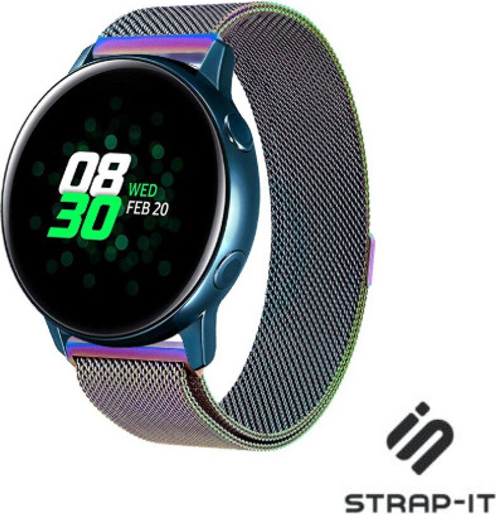 Strap-it Milanese Armband - Kompatibel mit Samsung Galaxy Watch Active / Active 2 Armband Edelstahl Ersatzarmband mit Magnetverschluss - Hochwertig...