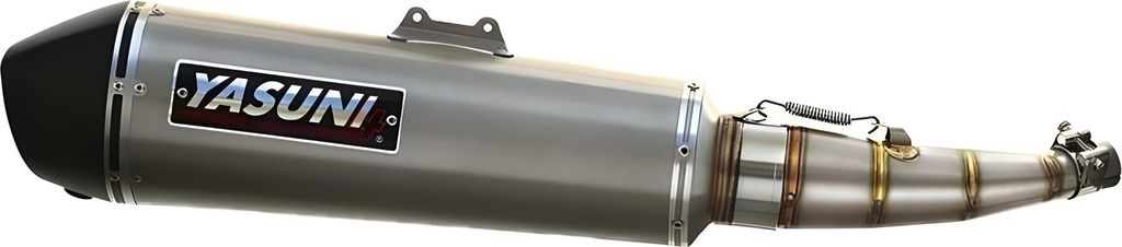 Auspuffanlage Yasuni 4 mit Zulassung, Titan Optik für Yamaha X-Max, MBK Evolis 300 ccm