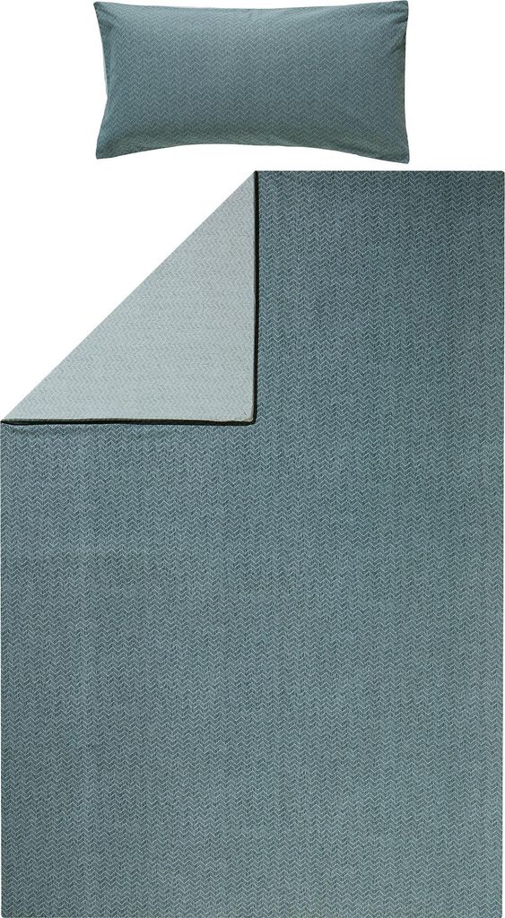 REDBEST Wendebettwäsche petrol-salbei 1x 155x220 cm + 1x 40x80 cm