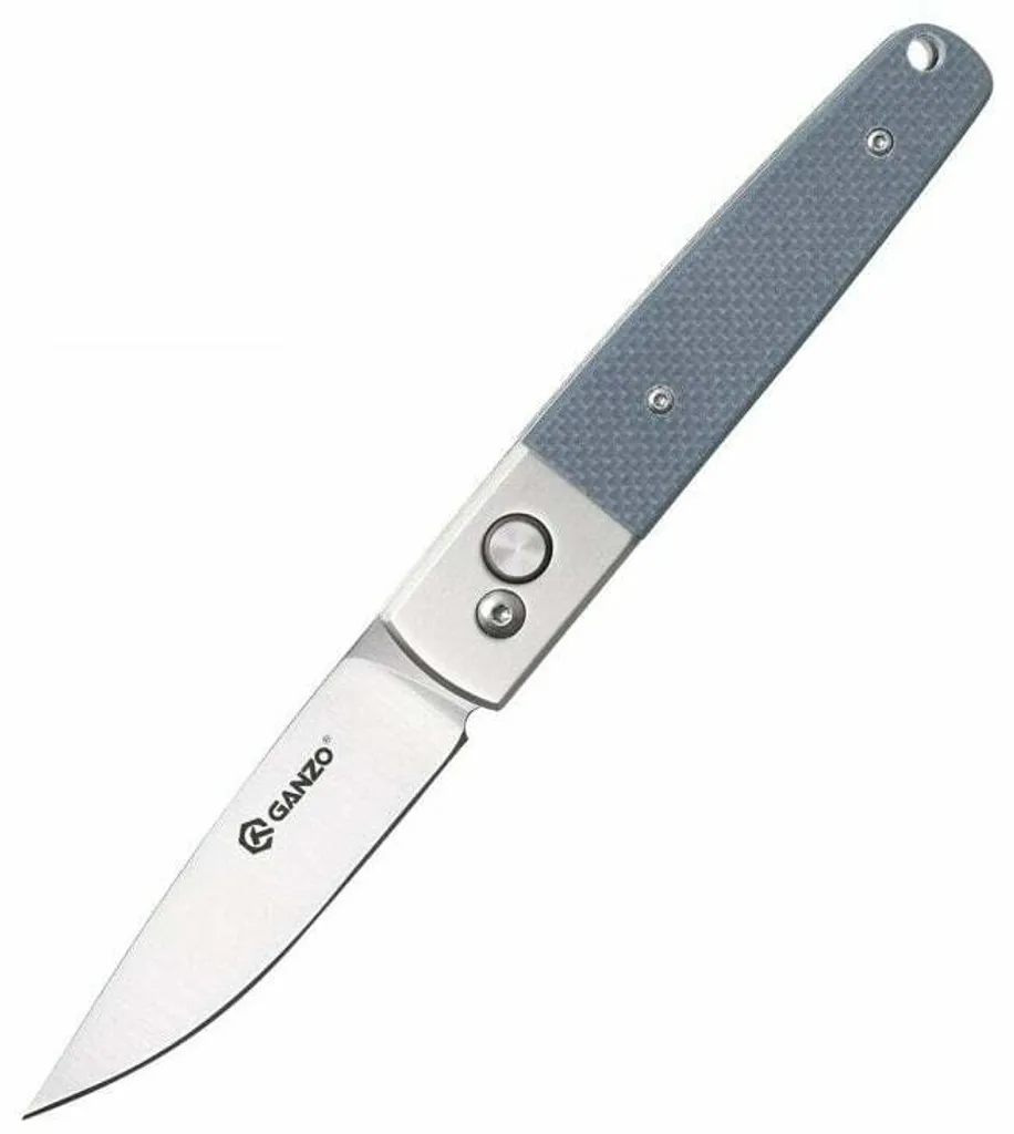 Ganzo G7211 Couteau éjecteur avec manche G10 et lame inox 58-60 HRC