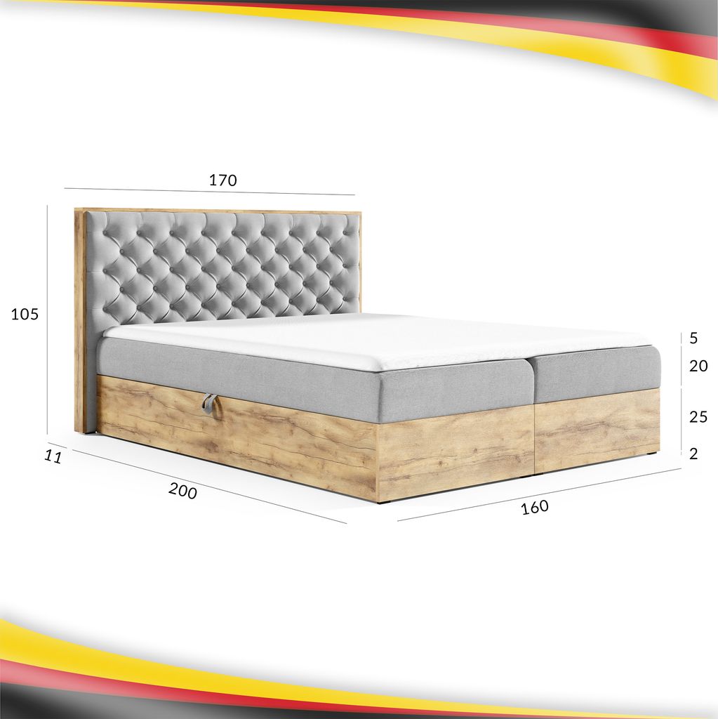 Boxspringbett Doppelbett LOFT 3 - Das perfekte Bett für Ihr Produktbild 6