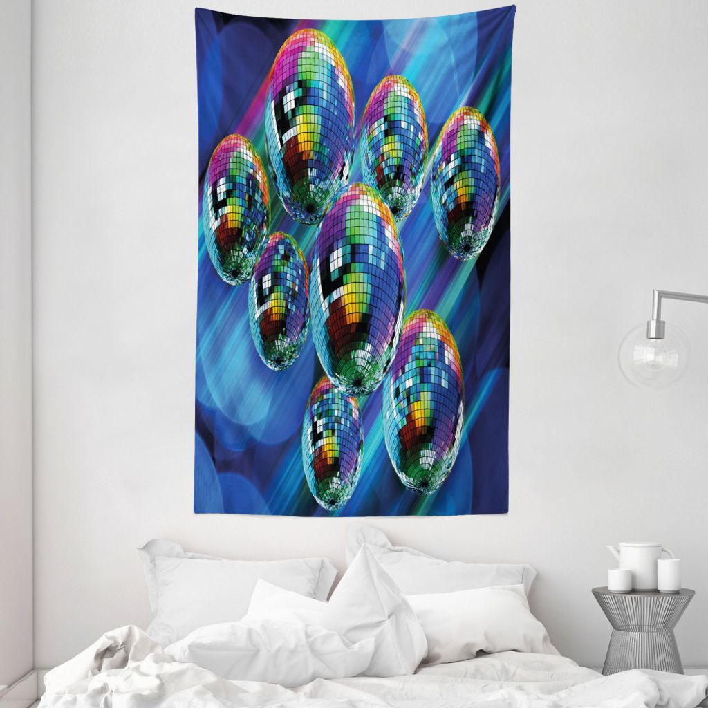 ABAKUHAUS Party Wandteppich und Tagesdecke, Bunte Disco Club aus Weiches Mikrofaser Stoff Waschbar ohne Verblassen Digitaldruck, 140 x 230 cm, Mehr...