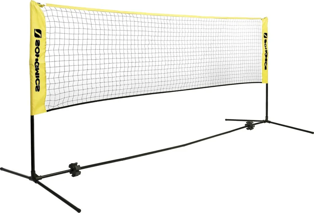Set de badminton autoportant avec structure en métal noir de 4 mètres