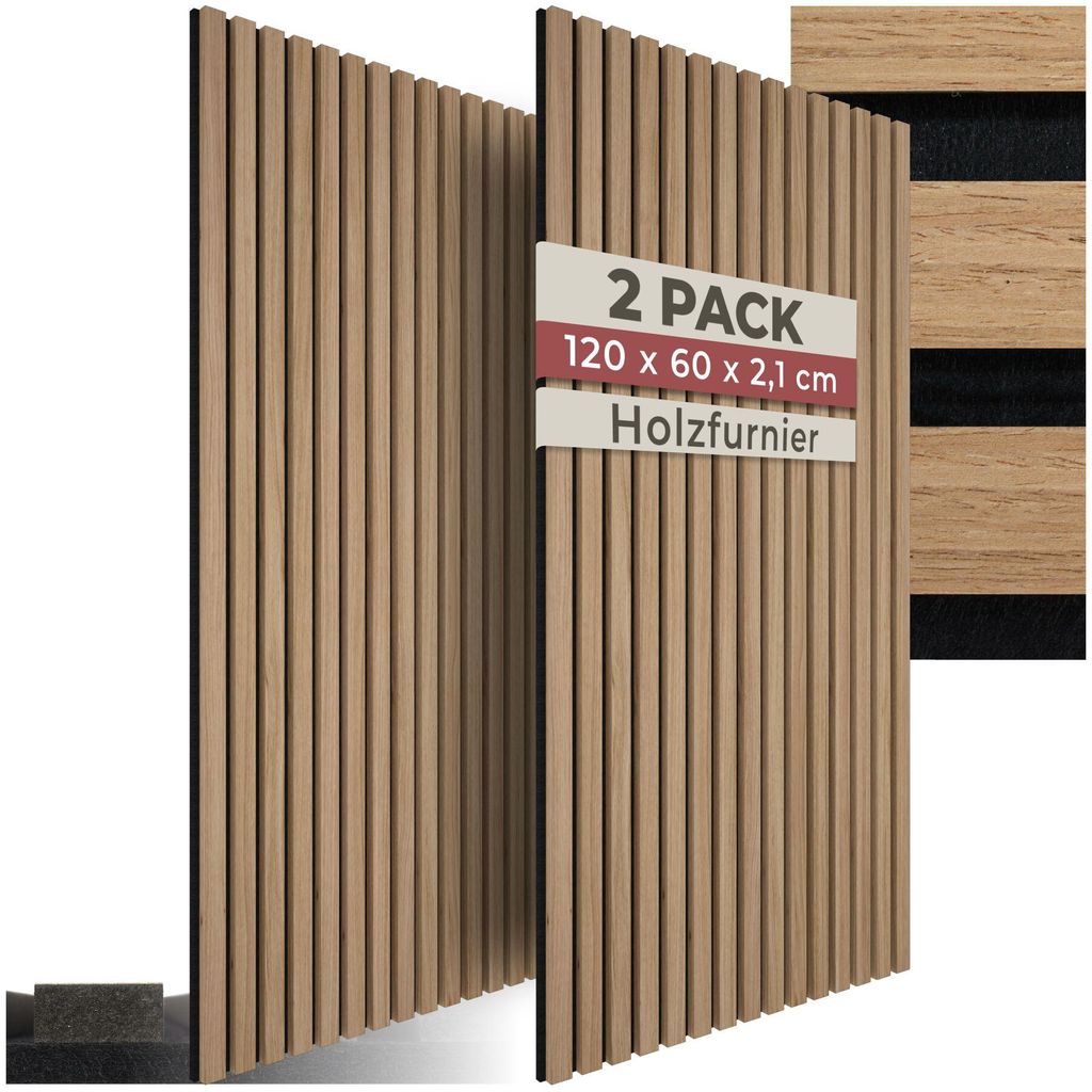 tectake Akustikpaneele Sonic Wall Holzoptik MDF Produktbild 