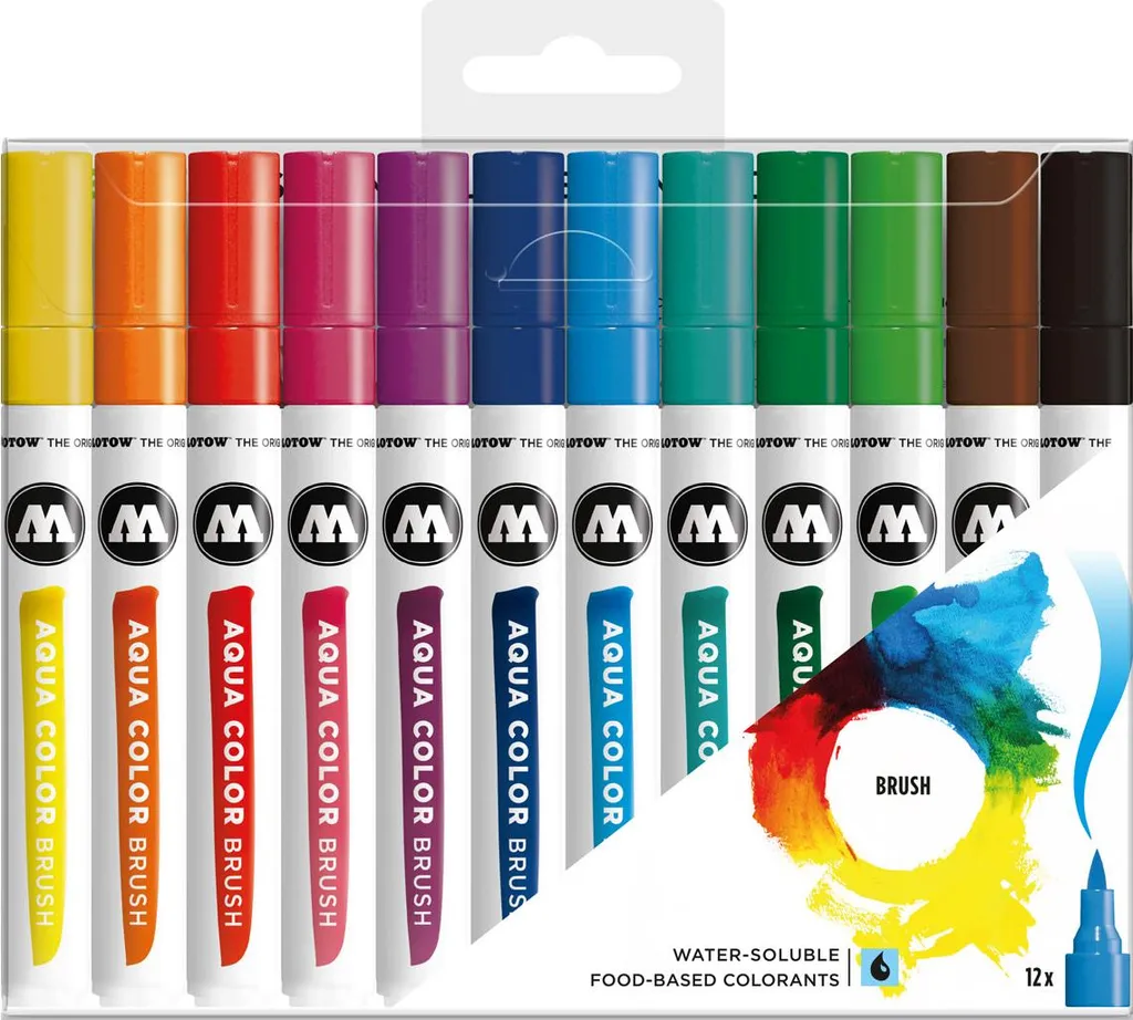 Molotow Aqua Color Brush Set 1 - 12 Marqueurs Aquarelle Rechargeables