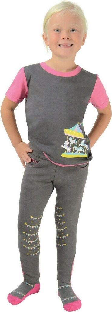 Little Rider - "Merry Go Round" Reithosen für Kinder BZ4156 (104) (Grau/Pink)