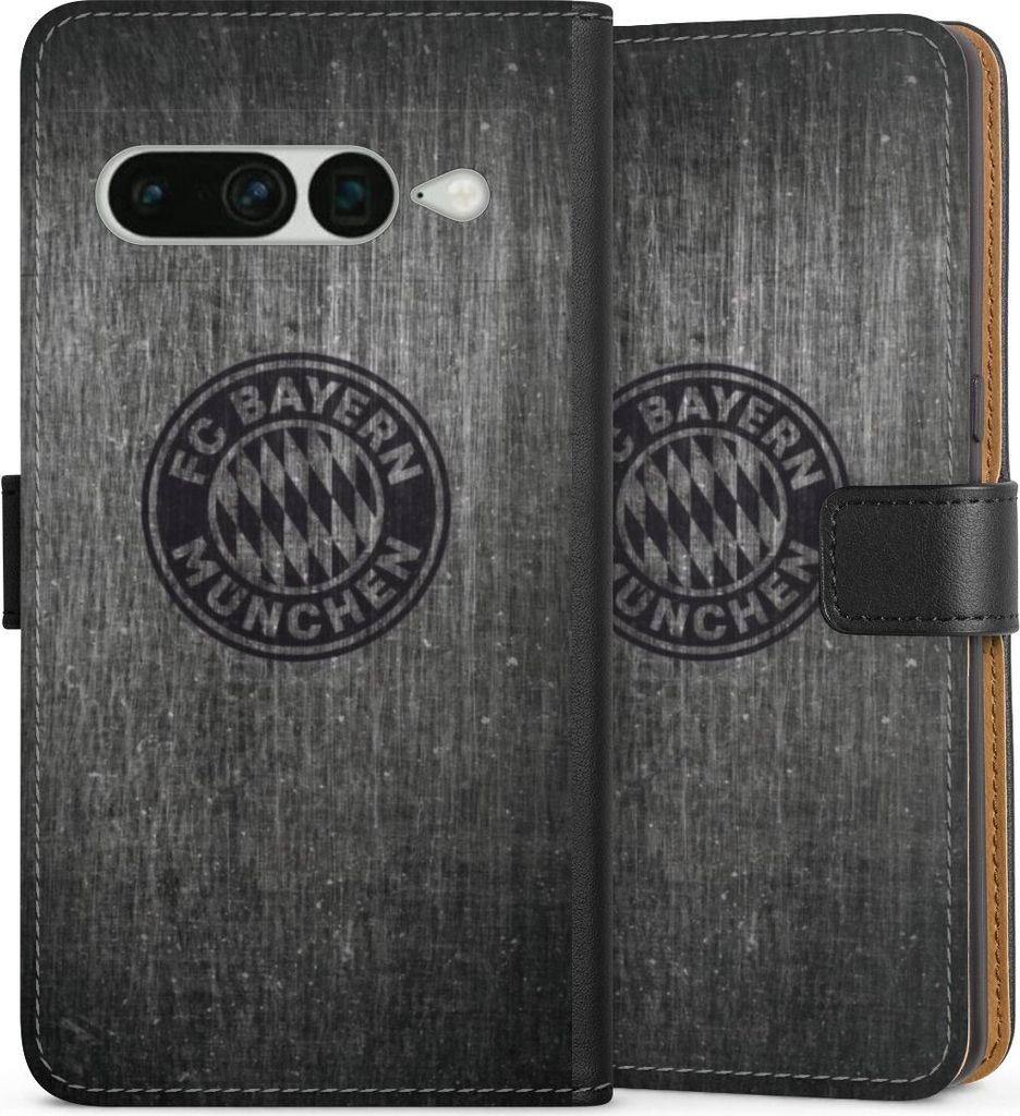 DeinDesign Klapphülle für Google Pixel 7 Pro Handytasche Lederhülle Tasche FC Bayern München FCB Metallic Look