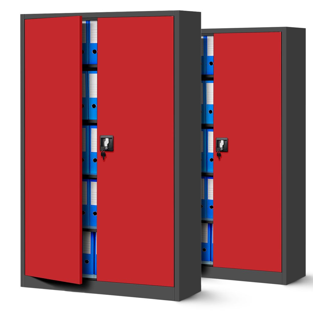 2er Set Aktenschrank XXL C001II Büroschrank Metallschrank Produktbild 