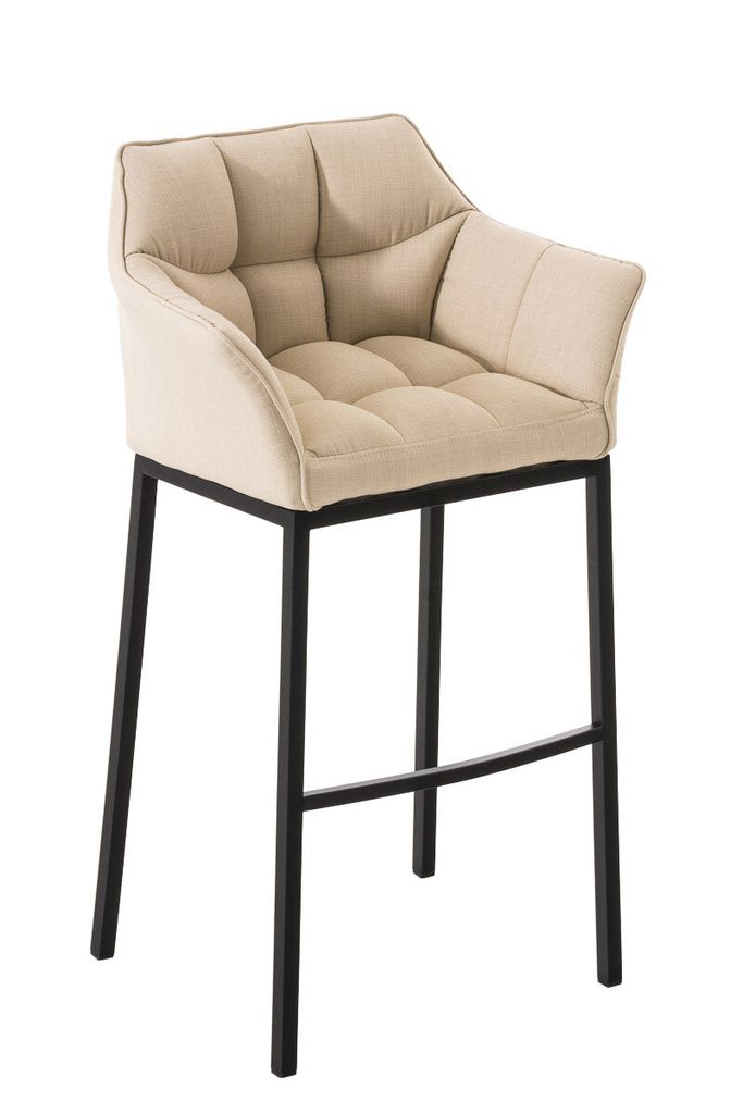 Barhocker HLO-CP1 B Stoff mit 4-Fuß Gestell creme